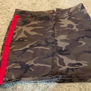 Denim camo skirt